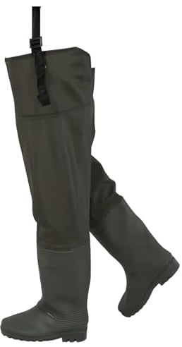 KPHYMOD Waders da Pesca Leggeri per Uomo, Stivali da Pesca A Mosca, Stivali da Pesca in PVC Alti 80 Cm con Suola Antiscivolo(41 EU)