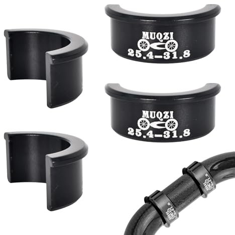 Fahrradlenker Shim,4 Stück Fahrrad Lenker Adapter,Lenkerhülse, Spacer Bike Vorbau Shims,Aluminiumlegierung Lenkerhülse Leicht, Korrosionsbeständig, Schnelle Installation,25.4 auf 31.8 mm (Schwarz)