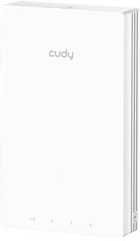 Cudy AC1200 Wand-AP, 5-Port-GbE-Switch, PoE-Passthrough, AP1300 Wall | 867+300 Mbit/s WLAN 5, 5x-GbE-Switch, IEEE IEEE 802.3at, 650 sq.ft, 40 Clients, Captive Portal, 86 mm Wandhalterung