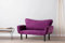 Dmora - 2-Sitzer SchlafsofaAsterope, Verwandelbares Sofa, Lineare Stoffstruktur, Schlafsessel mit Stauraum, 140x65 h70 cm, Lila
