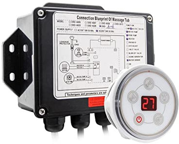 YQVEOT Dampfduschen-Generator-Set, 1Set digitales Bedienfeld mit LCD Screen Spa Combo Wasserluftmassage Badewanne Whirlpool Controller Kits für gewerblichen Heimgebrauch