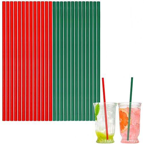 100pcs Red Green Christmas Straws Xmas Paper Straws Disposable,Christmas Drink Accessories Cocktail Straws Juice Coffee Cold Drinking Straws for Restaurant Home Bar Christmas Party Drink Decorations