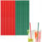 100pcs Red Green Christmas Straws Xmas Paper Straws Disposable,Christmas Drink Accessories Cocktail Straws Juice Coffee Cold Drinking Straws for Restaurant Home Bar Christmas Party Drink Decorations