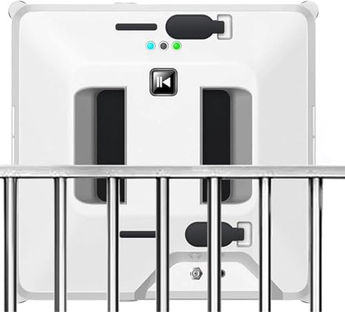 Robot Window Cleaner, Glass Cleaning Robot 3000pa Strong Suction, Electric Intelligent Square Window Cleaner Robot With Remote Control/Double Water Spray/6.5cm Ultra-Thin Body,White