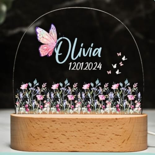 Fallover Niedliches Personalisiertes Nachtlicht, Ein Einzigartiges, Kreatives Geschenk zur Weihnachten, Praktische Nachtlampe für Babys, Personalisierte LED Lampe mit Namen,Geschenk Geburtstag Style O