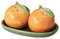 Orange Salt and Pepper Shakers with Green Tray 13x6x7cm Ceramic Kitchen Fruit Cruet Set