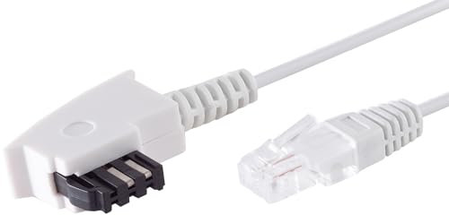 1aTTack.de 1x 0,5m - Routerkabel TAE-F auf RJ45 (8P2C) TAE Kabel Anschlusskabel Router an Telefondose kompatibel mit DSL VDSL ADSL Fritzbox Internet - weiß