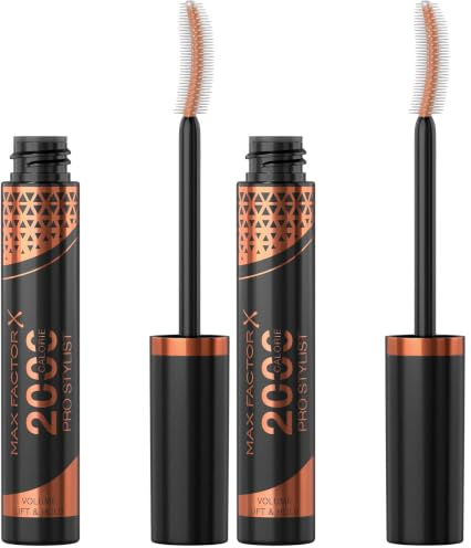 Max Factor 2000 Calorie Pro Stylist Mascara, Black, 9 ml (Packung mit 2)