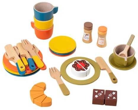 Vaisselle et Assiettes en Bois pour Enfants de 3 Ans et Plus. Compétences de