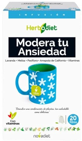 Modera Tu Ansiedad Infusión Natural Relajante, 20 Sobres | Para Estrés y Nervios, Bienestar Emocional Diario