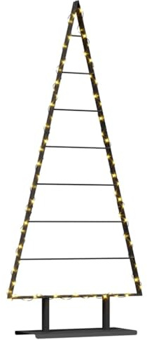 vidaXL Metall Weihnachtsbaum mit Ständer Schwarz 150 cm Stahl, Wohnzimmer, Metallbaum, minimalistischer Stil, Moderne Weihnachten, dekorative Festtag, zeitgemäße Stahl-Dekoration