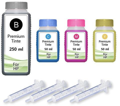 Inkadoo Drucker Tinte Nachfüllset kompatibel für HP 653 DeskJet Plus Ink Advantage 6075 6475 400 ml
