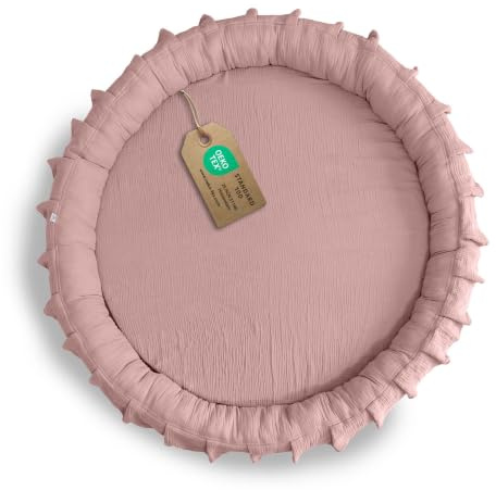 lilimaus Bodenkissen Kinder [Großes Kissen in 12 Farben] - Sitzkissen mit 100% Musselin-Baumwollbezug - hautfreundlich, atmungsaktiv und waschbar - Spielmatte Baby