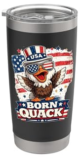 Born To Quack Patriotic Duck USA 4 luglio Bicchiere termico in acciaio inox doppia parete