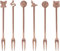 Rosenthal Sambonet - Bowlegabeln, Partygabeln, Käsegabeln - Living Antique Fashion - PFD-Beschichtung - Kufper - 6er Set