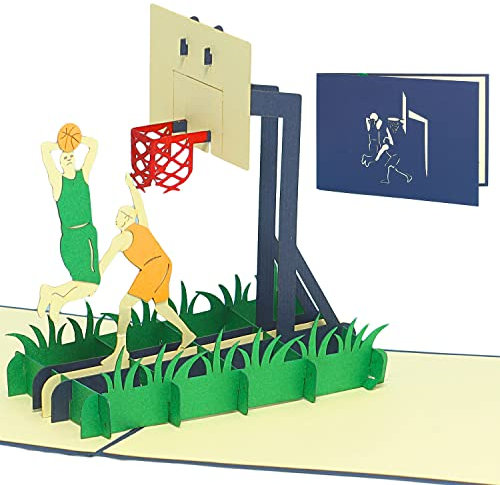 LINPopUp®, LIN17496, POP UP Karten Sport, Geburtstag, 3D Grußkarten Geburtstagskarten 3D Karte Klappkarte Basketball, N269