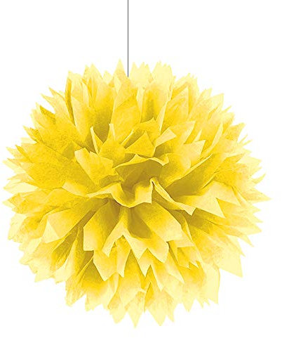 PARTY DISCOUNT Deko-Ball flauschig, gelb, 40 cm, 3 Stück