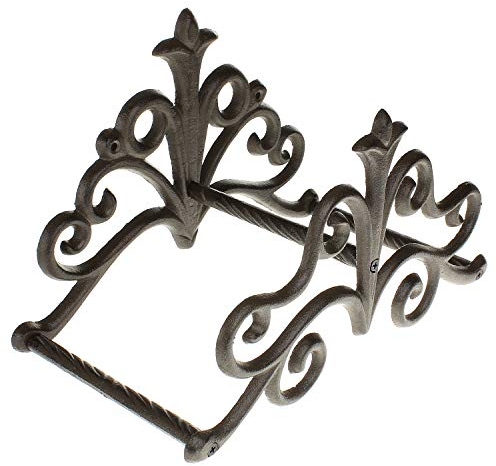 MACOSA SA89054 Gartenschlauch-Halter antikes Design Gusseisen Dunkelrost Schlauchhalter Wandhalter Gartenschlauchhalterung Schlauch-Halter für Garten