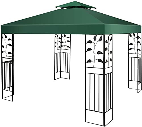 DREAMADE Tessuto di Ricambio per Gazebo Copertura Superiore per Gazebo Telo Tetto di Ricambio 3x3 M (Verde)