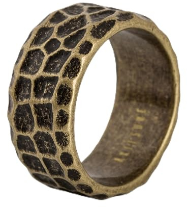 Akitsune Terra Ring | Fels Granit Gehämmert Ring Herren Edelstahl Designer Mattschwarz - US 6