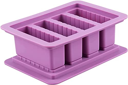 Stampo per burro in silicone, 4 cavità per burro con coperchio, contenitore rettangolare per burro, sapone, ghiaccio, budino, cioccolato, pane, caramelle