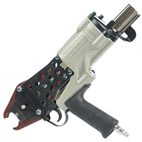 Woodpecker #C130L 11 Gauge Pneumatische Heavy Duty C-Ring Zange 1-3/4 Zoll Kronenzaun Werkzeug Hog Ring Zange Hog Ring Gun 13-14 mm Verschluss Durchmesser Hefter für Gabionen, Drahtkäfige, Matratze