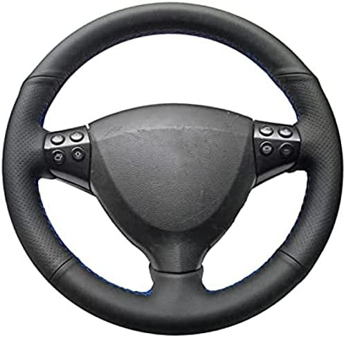 Handgenähter Auto-Lenkradbezug aus schwarzem Leder, für Mercedes Benz A-Klasse W169 2004-2012, Black Line