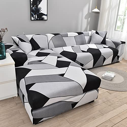 uyeoco Wasserdicht Sofabezug L U Form Sofa überwurf Ecksofa Couchbezug 1/2/3/4 Sitzer Stretch Sofabezüge Sofahusse Beige/Grau/Braun/Hellgrau Couch Bezug (Color : O, Size : 145-185cm)