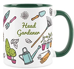 Head Gardener Mug - Gardening White & Dark Green Coffee/Tea Gift 11oz