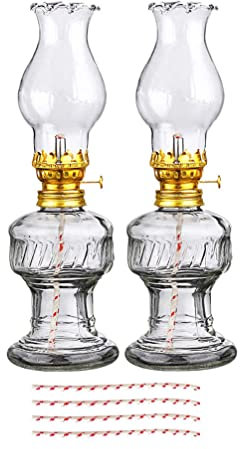 Garneck 2 Sets of Retro Kerosene Lamp Retro Oil Lamp Burner Kerosene Oil Lamp Home Party Decorative Oil Lamp Outdoor Camping Kerosene Lamp Oil Lamps for Indoors