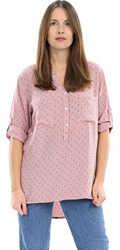 Malito 9013 Chemisier pour femme avec imprimé ancre | Tunique à manches ¾ | Chemisier également à manches longues | Élégant – T-shirt, vieux rose, 36/42 FR