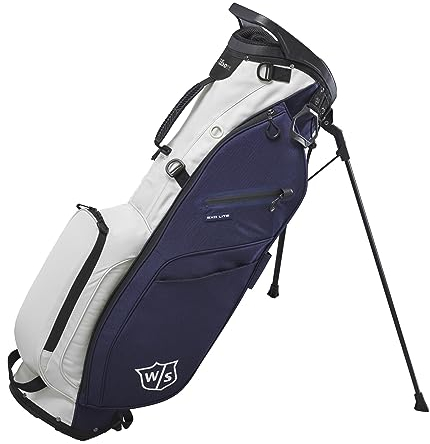 Wilson Staff Golftasche, EXO Lite Stand Bag, Trage-/Trolleytasche, 4 Fächer für diverse Eisen, Marineblau/Cremefarben