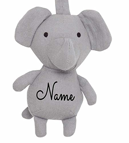 Schnullerband mit Name personalisiert Schnullerhalter aus Stoff Elefant
