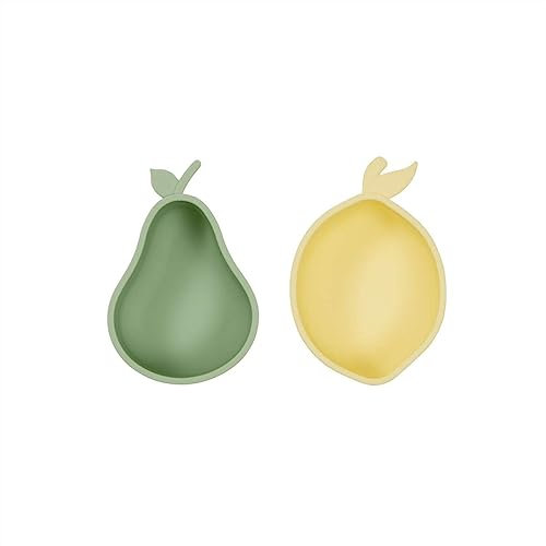 OYOY Living Design Yummy-Snackschale - Zitrone, Birne Grün aus Silikon H4,5x12,5x8,5cm