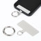 Phone Tether Patch, Universal Metal Phone Tether Tab with Spring Ring Lanyard Replacement without Adhesive for Cell Phone (Silver)