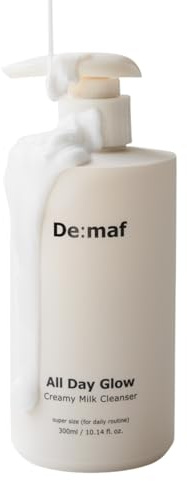 Demaf All Day Glow Milk Cleanser, Face Wash for Sensitive Skin 10.14 fl oz