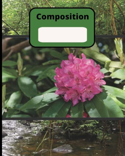 Rhododendron Composition Book: 120 Wide Ruled Pages