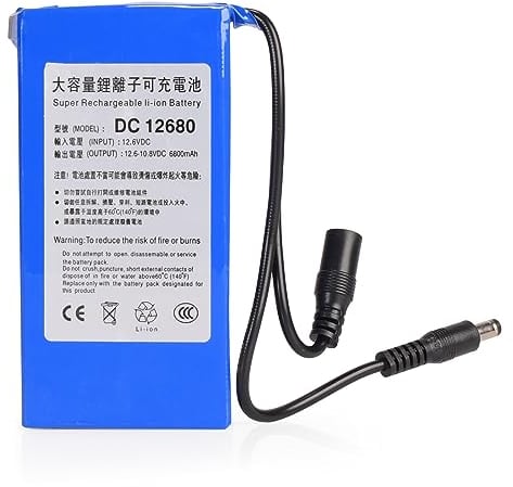 jianyana DC12680 Batteria per Fotocamere 6800mAh 12V Portatile Batteria Ricaricabile Blu con Caricabatterie (HTG001)