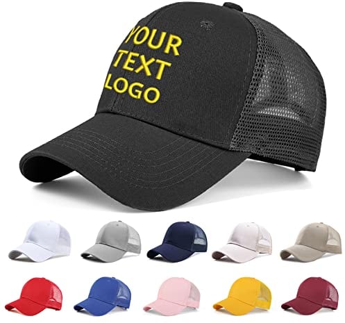 Reuhen Personalisierte Mesh-Baseballkappe mit Stickerei Text, Logo und drucken Foto,Bild, Personalisiertes Verstellbares Mesh-Baseballkappe Mütze für Herren Damen