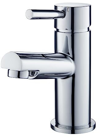 HOME DELUXE - Waschtischarmatur FLOWY - Farbe: CHROME, 15 x 5,2 x 11 cm - Material Messing, Griff Zink, ⌀ 3,5 cm I Wasserhahn Mischbatterie Badarmatur