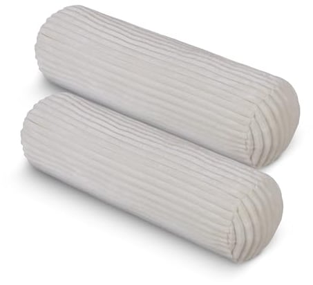 Bestlivings Sofakissen 70 x Ø20cm (2er Pack/Creme) Cord Optik - Kuschelig weicher Bezug mit Reißverschluss - Kissen - Öko Tex - Sofakissen, Dekokissen