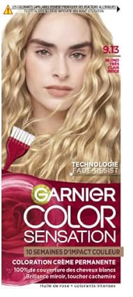 Garnier Color Sensation Haarfarbe, sehr helles Blond Beige 9.13, permanente Creme-Färbung, für alle Haartypen, Farbe bis zu 10 Wochen & deckt weißes Haar 100% ab