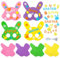 Osterhase Maske, 16 Stück Ostern Basteln Kinder, Kaninchen Papiermaske, Osterdeko Basteln, Moosgummi Oster Bastelsets, Osterhase Filz Masken, DIY Kaninchenmaske für Frühling Ostern Verkleiden Maske