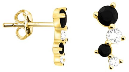 SOFIA MILANI - Damen Ohrringe 925 Silber - vergoldet/golden & mit Zirkonia Steinen - Zirkonia Ohrstecker - E2440