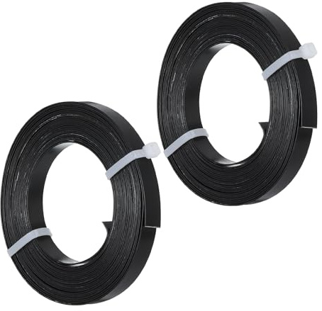 PATIKIL 5m Piedi Filo di Alluminio Piatto, 2 Rotoli 20 Calibri Filo di Alluminio Anodizzato Flessibile 10mm Larghezza per Creazione di Gioielli, Nero