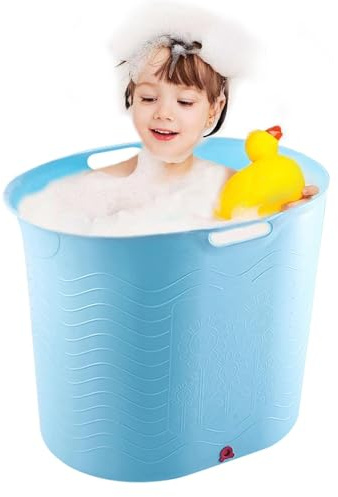 Tragbare Baby- und Kinderbadewanne Verdickter Hoher Rutschfester | Einweichen, Einweichbad, Wannenbad für Babybadezeit, Kinderbadewanne, rutschfeste Kleinkindwanne, Baby-Duschw
