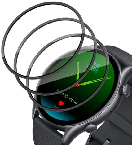 TUTUO [3 Stück Schutzfolie Kompatibel mit Amazfit GTR 3 Pro, [Flexible Folie] Soft HD TPU Klar Displayschutzfolie, Blasenfrei Anti-Kratzen Wasserdicht TPU Weich Film