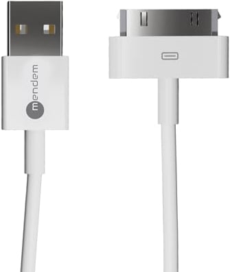 mendem Cable de carga USB de 30 pines para datos y sincronización – Compatible con iPhone 4/4S, iPhone 2G/3G/3GS, iPad 1/2/3, iPod – Cable USB resistente para carga rápida y transferencia de datos