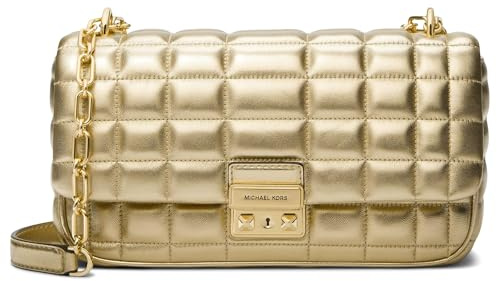 Michael Kors Tribeca Große wandelbare Umhängetasche mit Kette, Goldfarbene Metallteile/Blassgold, One size