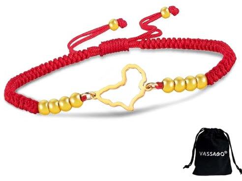VASSAGO Afrika Karte Armband Für Frauen Männer Afrikanische Armband Afrika Mutterland Kontinent Outline Armband Einstellbare Bunte Geflochtene Seil Armband String Stammes Ethnischen Schmuck, Eén maat,